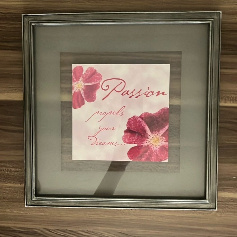 WALL DECOR Decorative picture wall hanging. Passion propels your dreams.